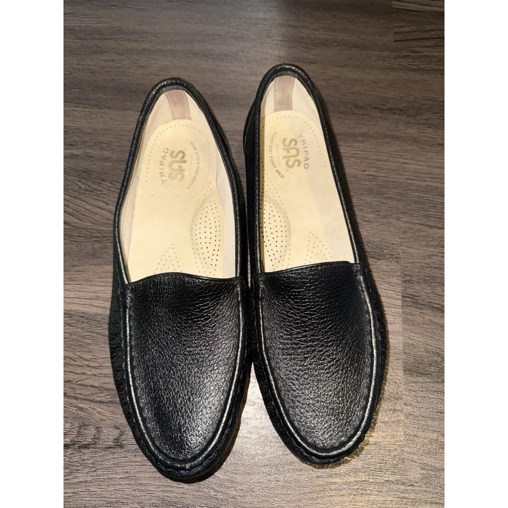 SAS Simplify Loafer Wmns 8W Black Leather Comfort Tripad Slip On Comfort Shoes
